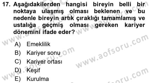 İnsan Kaynakları Yönetimi Dersi 2024 - 2025 Yılı (Final) Dönem Sonu Sınav Soruları 17. Soru