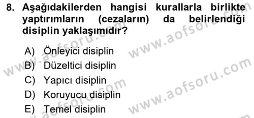 İnsan Kaynakları Yönetimi Dersi 2024 - 2025 Yılı (Final) Dönem Sonu Sınav Soruları 8. Soru