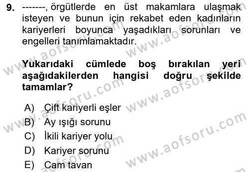 İnsan Kaynakları Yönetimi Dersi 2024 - 2025 Yılı (Final) Dönem Sonu Sınav Soruları 9. Soru