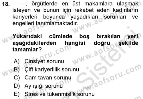 İnsan Kaynakları Yönetimi Dersi 2024 - 2025 Yılı Yaz Okulu Sınav Soruları 18. Soru