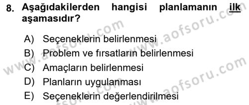 İnsan Kaynakları Yönetimi Dersi 2024 - 2025 Yılı Yaz Okulu Sınav Soruları 8. Soru