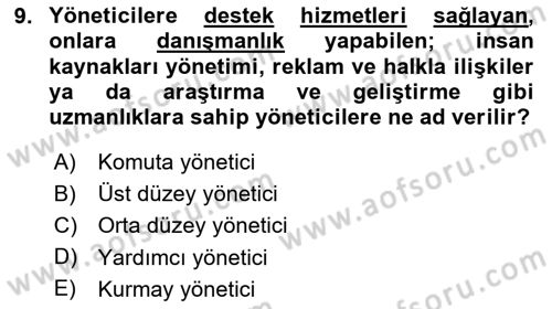 İnsan Kaynakları Yönetimi Dersi 2024 - 2025 Yılı Yaz Okulu Sınav Soruları 9. Soru