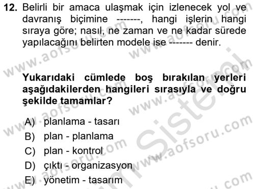 İnsan Kaynakları Yönetimi Dersi 2025 - 2026 Yılı (Vize) Ara Sınav Soruları 12. Soru