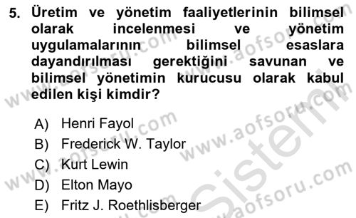 İnsan Kaynakları Yönetimi Dersi 2025 - 2026 Yılı (Vize) Ara Sınav Soruları 5. Soru