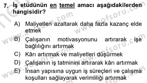 İnsan Kaynakları Yönetimi Dersi 2025 - 2026 Yılı (Vize) Ara Sınav Soruları 7. Soru