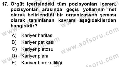 İnsan Kaynakları Yönetimi Dersi 2025 - 2026 Yılı (Final) Dönem Sonu Sınav Soruları 17. Soru