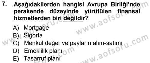 Sermaye Piyasaları ve Finansal Kurumlar Dersi 2012 - 2013 Yılı (Vize) Ara Sınavı 7. Soru