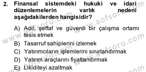 Sermaye Piyasaları ve Finansal Kurumlar Dersi 2014 - 2015 Yılı (Vize) Ara Sınavı 2. Soru