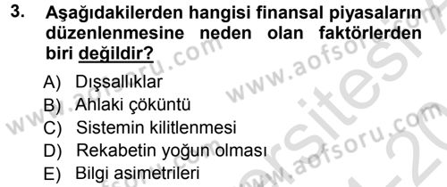 Sermaye Piyasaları ve Finansal Kurumlar Dersi 2014 - 2015 Yılı Tek Ders Sınavı 3. Soru