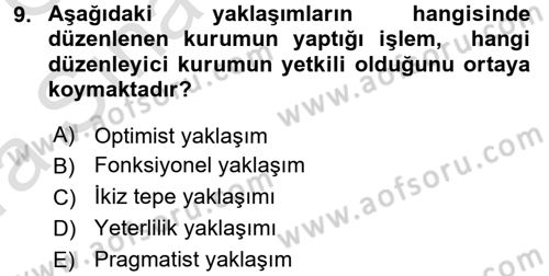 Sermaye Piyasaları ve Finansal Kurumlar Dersi Ara Sınavı Deneme Sınav Soruları 9. Soru