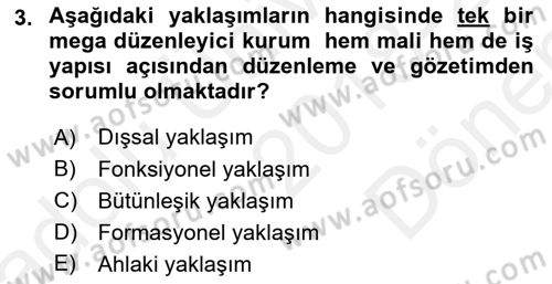 Sermaye Piyasaları ve Finansal Kurumlar Dersi 2018 - 2019 Yılı (Final) Dönem Sonu Sınavı 3. Soru