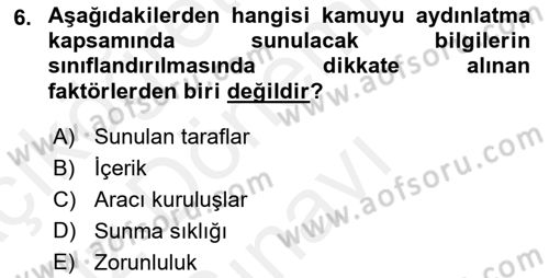 Sermaye Piyasaları ve Finansal Kurumlar Dersi 2018 - 2019 Yılı (Final) Dönem Sonu Sınavı 6. Soru