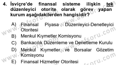 Sermaye Piyasaları ve Finansal Kurumlar Dersi 2022 - 2023 Yılı (Vize) Ara Sınavı 4. Soru