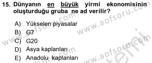 Sermaye Piyasaları ve Finansal Kurumlar Dersi 2024 - 2025 Yılı (Final) Dönem Sonu Sınav Soruları 15. Soru
