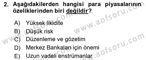 Sermaye Piyasaları ve Finansal Kurumlar Dersi 2024 - 2025 Yılı (Final) Dönem Sonu Sınav Soruları 2. Soru