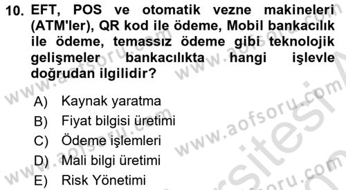 Sermaye Piyasaları ve Finansal Kurumlar Dersi 2025 - 2026 Yılı Yaz Okulu Sınav Soruları 10. Soru