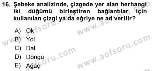 Sayısal Karar Verme Teknikleri Dersi 2024 - 2025 Yılı Yaz Okulu Sınav Soruları 16. Soru