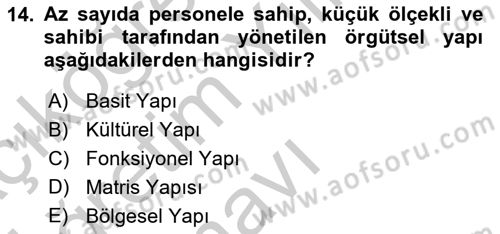 Stratejik Yönetim 2 Dersi 2018 - 2019 Yılı Yaz Okulu Sınav Soruları 14. Soru