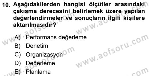 Stratejik Yönetim 2 Dersi 2024 - 2025 Yılı (Final) Dönem Sonu Sınav Soruları 10. Soru