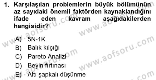 İşletmelerde Karar Verme Teknikleri Dersi 2020 - 2021 Yılı Yaz Okulu Sınav Soruları 1. Soru