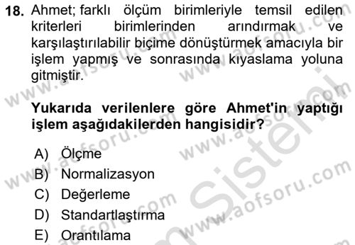 İşletmelerde Karar Verme Teknikleri Dersi 2020 - 2021 Yılı Yaz Okulu Sınav Soruları 18. Soru