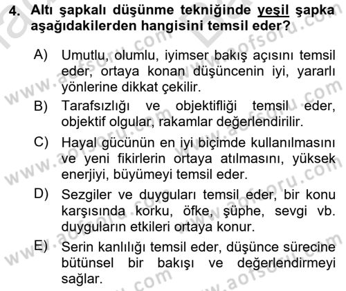 İşletmelerde Karar Verme Teknikleri Dersi 2023 - 2024 Yılı (Vize) Ara Sınav Soruları 4. Soru