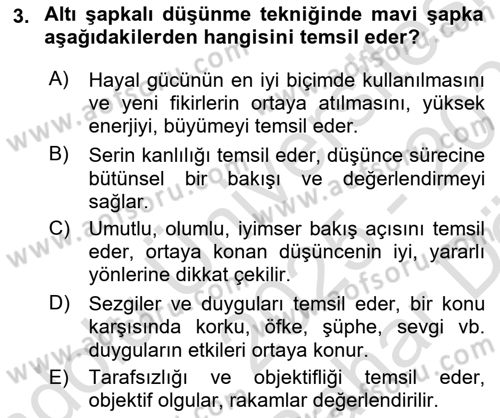 İşletmelerde Karar Verme Teknikleri Dersi 2025 - 2026 Yılı (Vize) Ara Sınav Soruları 3. Soru