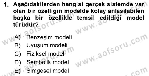 İşletmelerde Karar Verme Teknikleri Dersi 2025 - 2026 Yılı (Final) Dönem Sonu Sınav Soruları 1. Soru