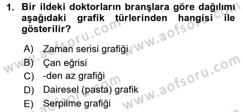 İstatistik 1 Dersi 2018 - 2019 Yılı 3 Ders Sınavı 1. Soru