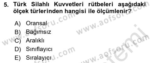 İstatistik 1 Dersi 2022 - 2023 Yılı (Vize) Ara Sınav Soruları 5. Soru