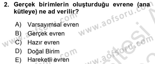 İstatistik 1 Dersi 2022 - 2023 Yılı Yaz Okulu Sınav Soruları 2. Soru