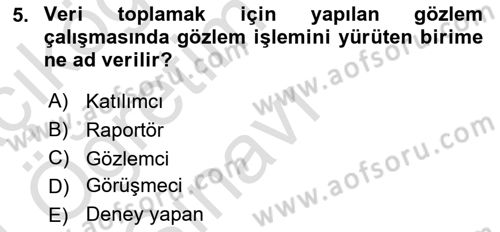 İstatistik 1 Dersi 2023 - 2024 Yılı Yaz Okulu Sınav Soruları 5. Soru