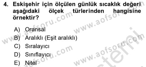 İstatistik 1 Dersi 2024 - 2025 Yılı Yaz Okulu Sınav Soruları 4. Soru