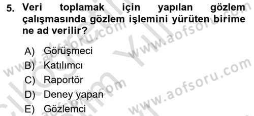 İstatistik 1 Dersi 2024 - 2025 Yılı Yaz Okulu Sınav Soruları 5. Soru