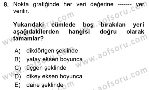 İstatistik 1 Dersi 2024 - 2025 Yılı Yaz Okulu Sınav Soruları 8. Soru