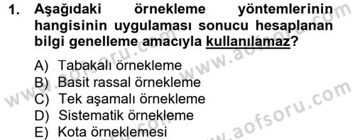 İstatistik 2 Dersi 2012 - 2013 Yılı (Vize) Ara Sınav Soruları 1. Soru