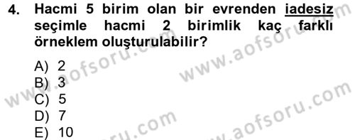 İstatistik 2 Dersi 2012 - 2013 Yılı (Vize) Ara Sınav Soruları 4. Soru