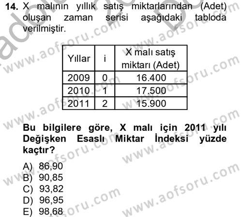 İstatistik 2 Dersi 2012 - 2013 Yılı (Final) Dönem Sonu Sınavı 14. Soru