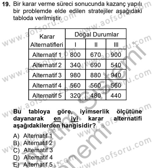 İstatistik 2 Dersi 2012 - 2013 Yılı (Final) Dönem Sonu Sınavı 19. Soru