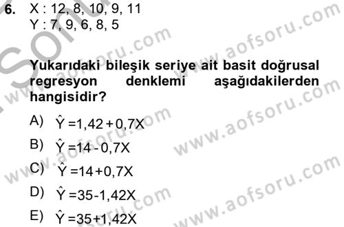 İstatistik 2 Dersi 2012 - 2013 Yılı (Final) Dönem Sonu Sınavı 6. Soru