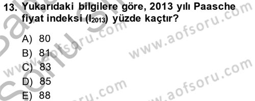 İstatistik 2 Dersi 2013 - 2014 Yılı (Final) Dönem Sonu Sınav Soruları 13. Soru