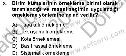 İstatistik 2 Dersi 2013 - 2014 Yılı (Final) Dönem Sonu Sınav Soruları 3. Soru