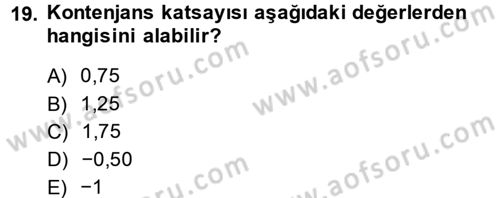 İstatistik 2 Dersi 2014 - 2015 Yılı (Vize) Ara Sınav Soruları 19. Soru