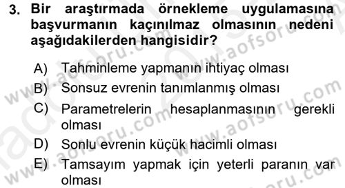 İstatistik 2 Dersi 2015 - 2016 Yılı (Vize) Ara Sınav Soruları 3. Soru
