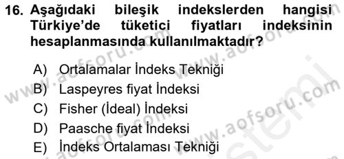 İstatistik 2 Dersi 2018 - 2019 Yılı (Final) Dönem Sonu Sınav Soruları 16. Soru