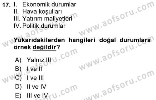 İstatistik 2 Dersi 2018 - 2019 Yılı (Final) Dönem Sonu Sınav Soruları 17. Soru