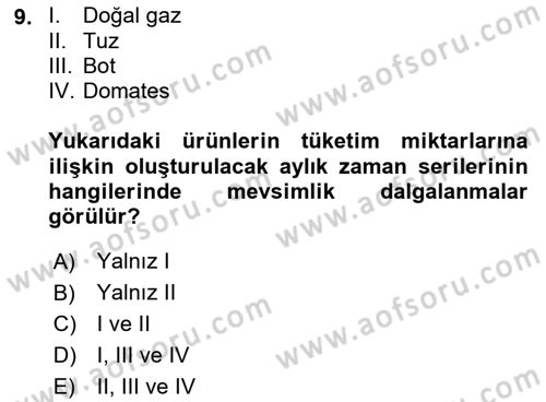 İstatistik 2 Dersi 2018 - 2019 Yılı (Final) Dönem Sonu Sınav Soruları 9. Soru