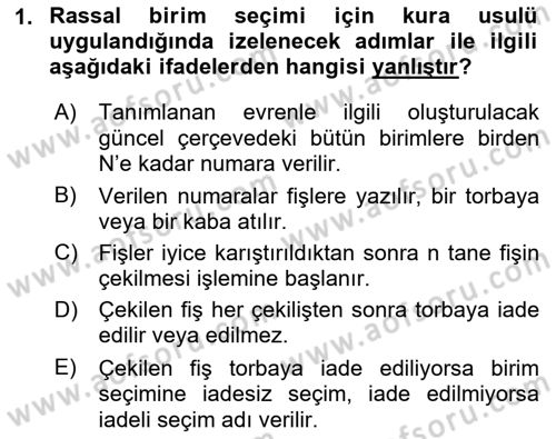 İstatistik 2 Dersi 2022 - 2023 Yılı Yaz Okulu Sınav Soruları 1. Soru