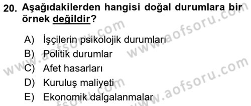 İstatistik 2 Dersi 2022 - 2023 Yılı Yaz Okulu Sınav Soruları 20. Soru