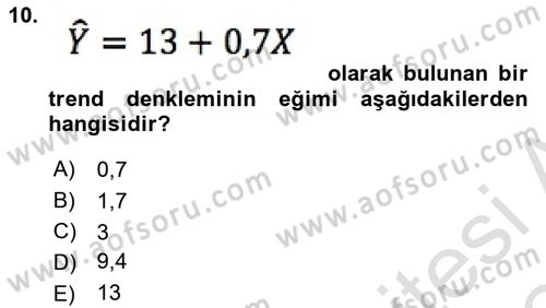 İstatistik 2 Dersi 2023 - 2024 Yılı (Final) Dönem Sonu Sınav Soruları 10. Soru